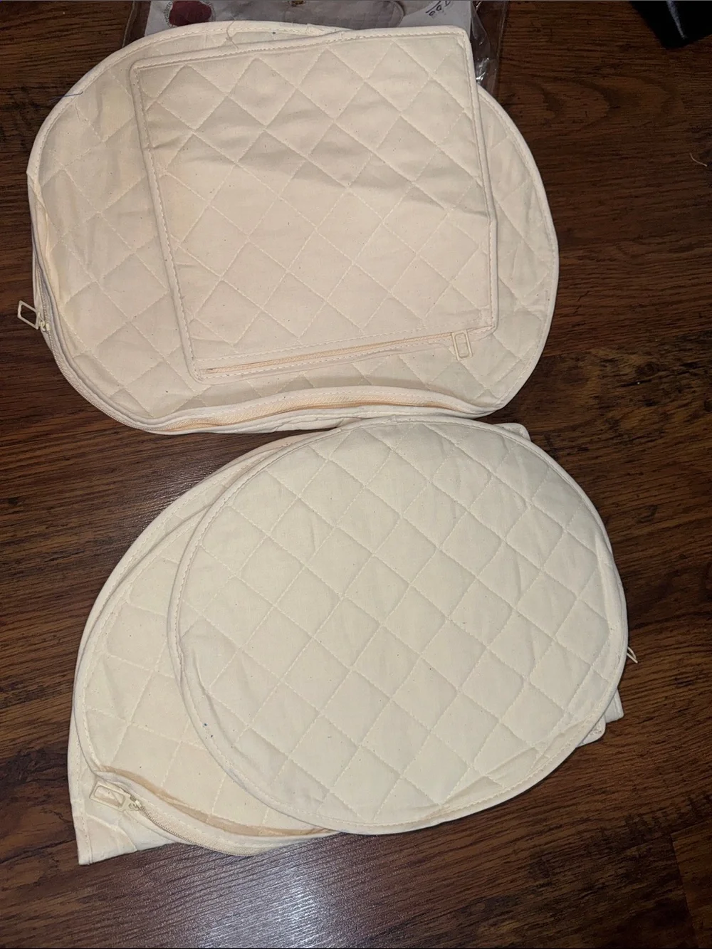 Canvas Quilted Accessory Cases - Cream (6 Piece Set) C1.B.1R